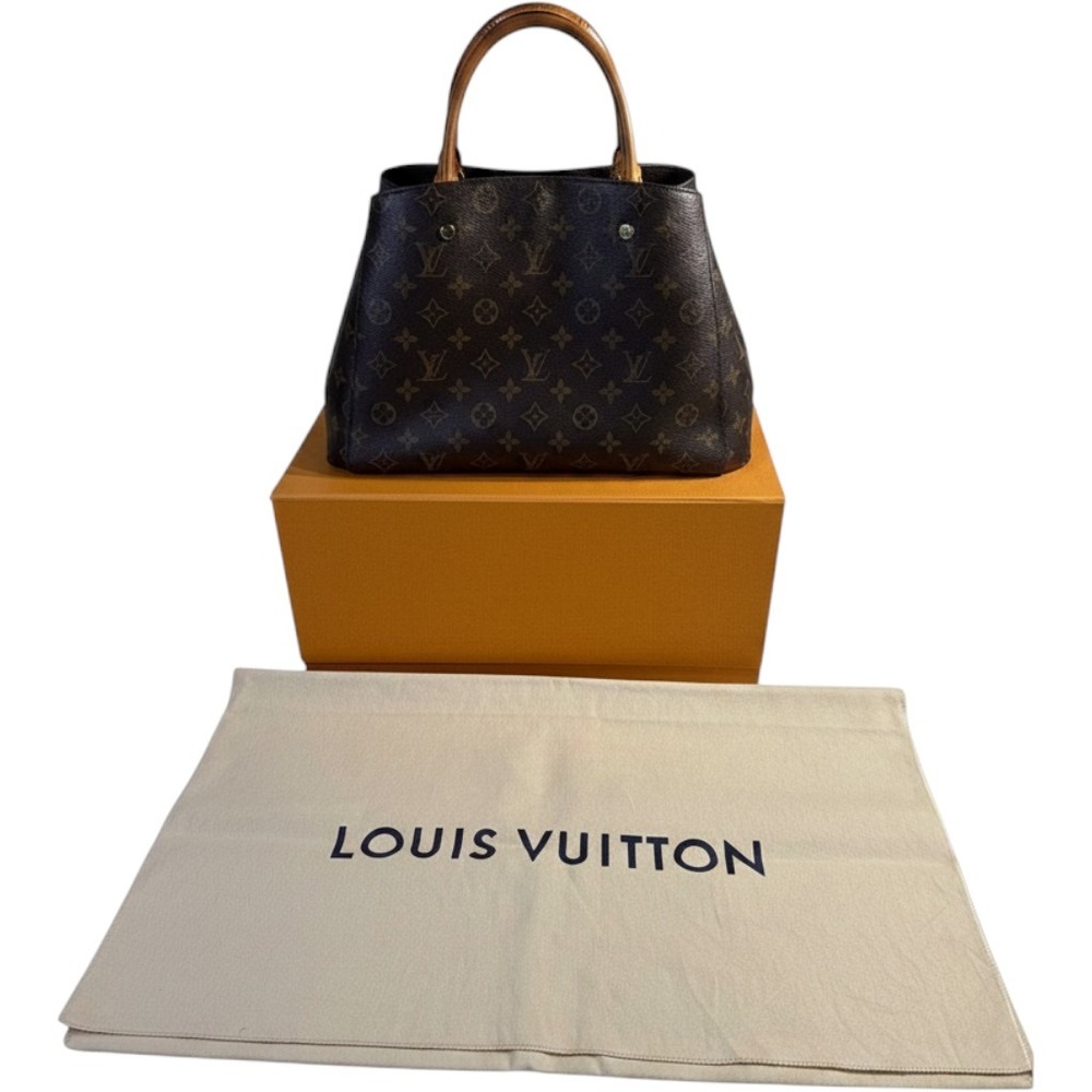 Louis Vuitton Montaigne MM Monogram Canvas Handbag Shoulder Strap Box Dust Bag